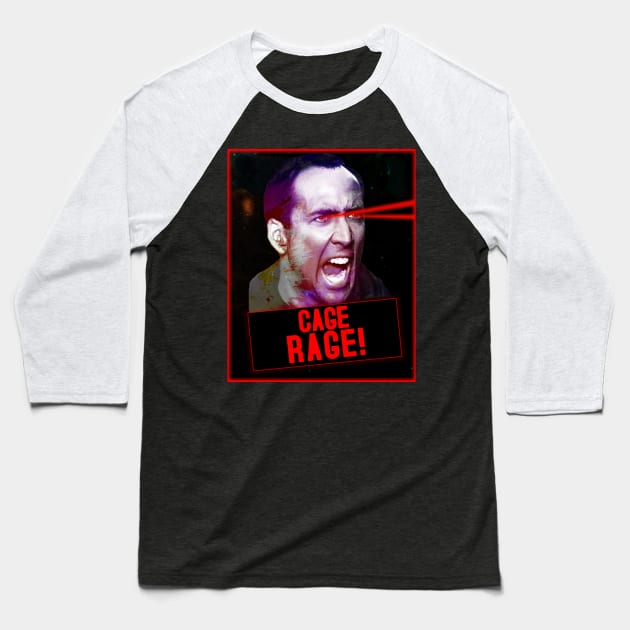 Nicolas Cage Rage Baseball T-Shirt by VictorVV